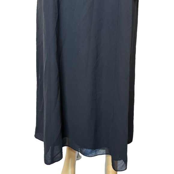 Danny & Nicole Maxi Dress Size 10 Black Lined Zip Back Sleeveless - Picture 7 of 15